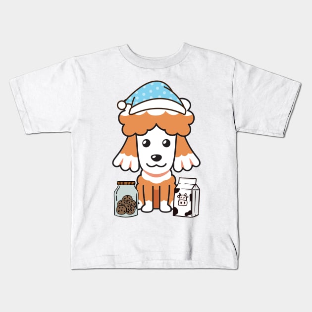 Funny poodle is having a midnight snack Kids T-Shirt by Pet Station